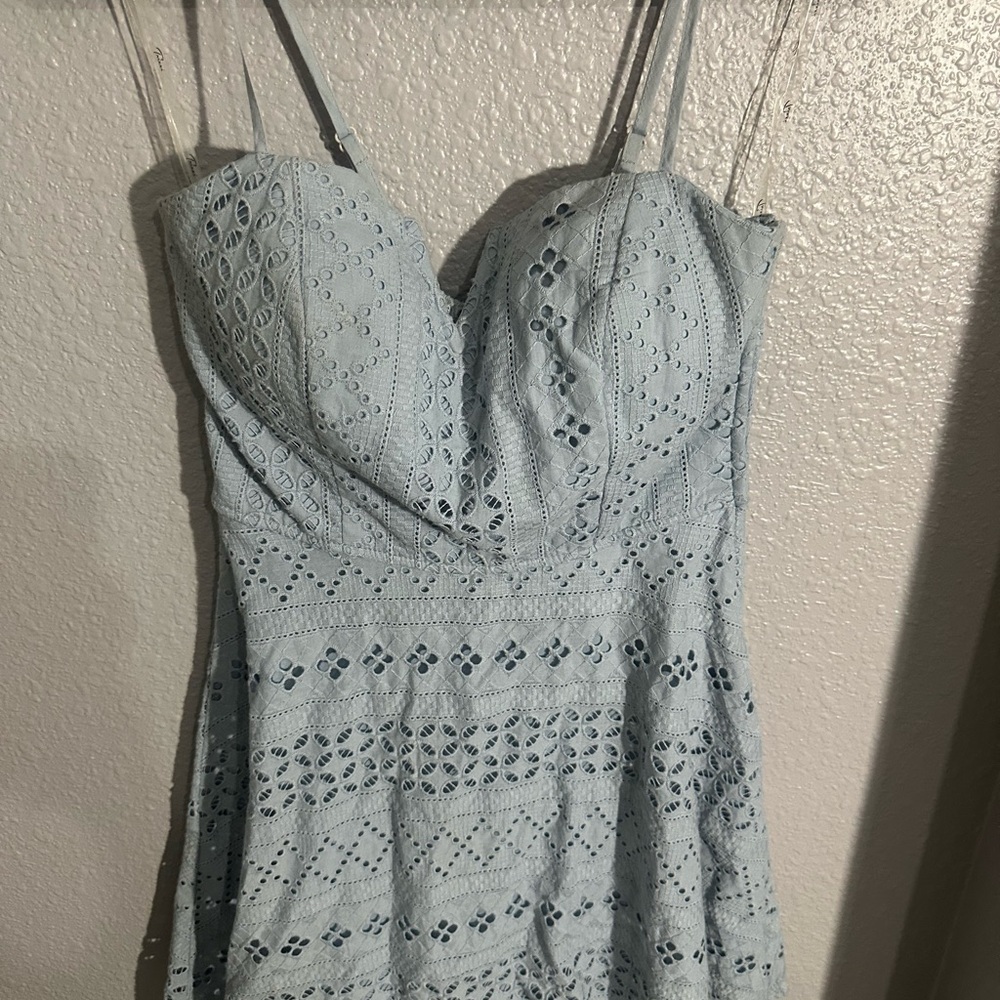 Trixxi Sky Blue Eyelet Dress